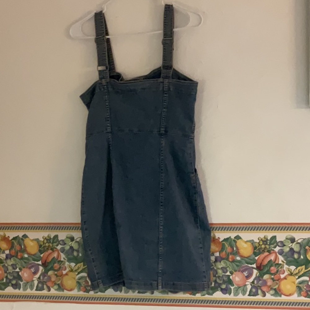 Sale! Divided Cotton Denim Button Down Mini Dress, Size S, Mid Wash Blue Denim - Picture 2 of 7